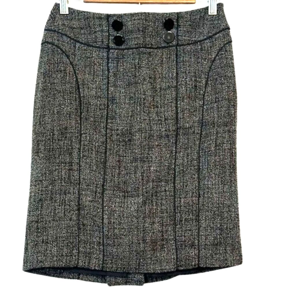 Ann Taylor Tweed Pencil Skirt Womens 0 Petite Academia Business Pinup Rockabilly